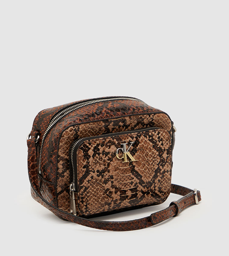 Buy Calvin Klein Camera Bag W/Pckt Python Crossbody Snake Mix In ...