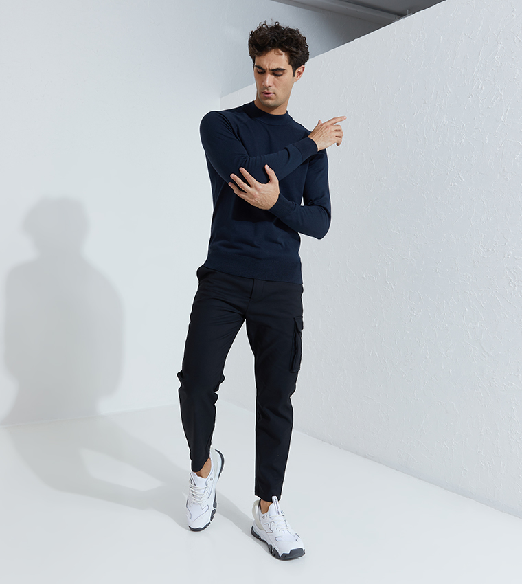 Buy Calvin Klein Organic Cotton Silk Jumper In Navy 6thStreet Oman