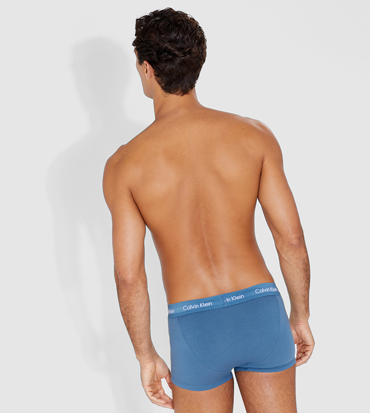 Buy Calvin Klein 3 Pack Low Rise Trunks Cotton Stretch In Multiple Colors