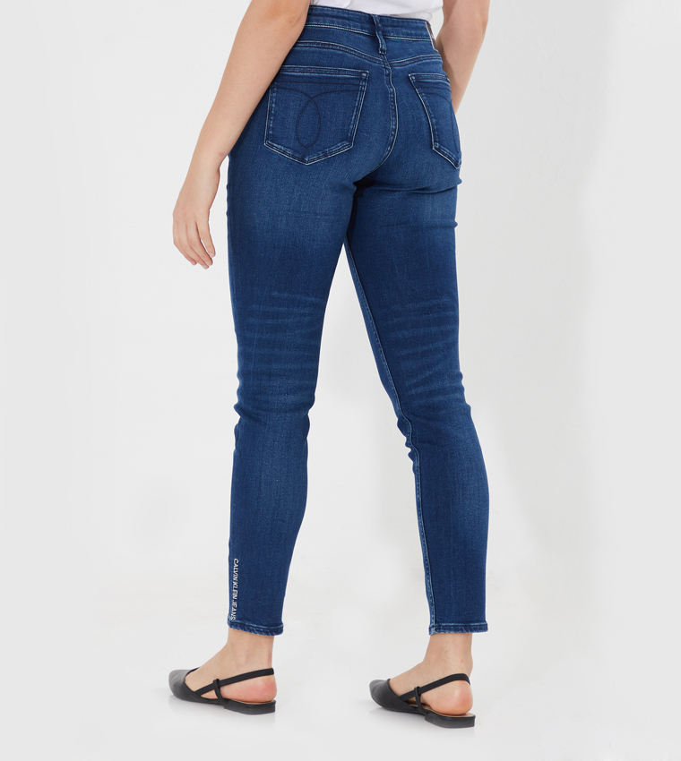 Buy Calvin Klein Ckj 011 Mid Rise Skinny Ankle Blue In Blue 6thStreet Oman