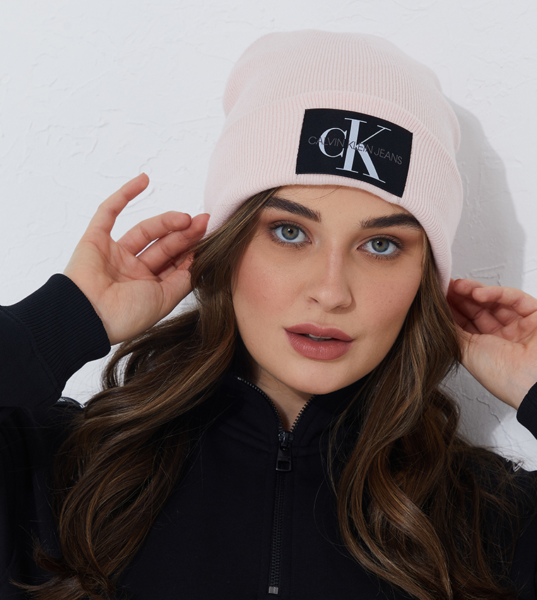 Buy Calvin Klein Knitted Hat Pink In Pink | 6thStreet Kuwait