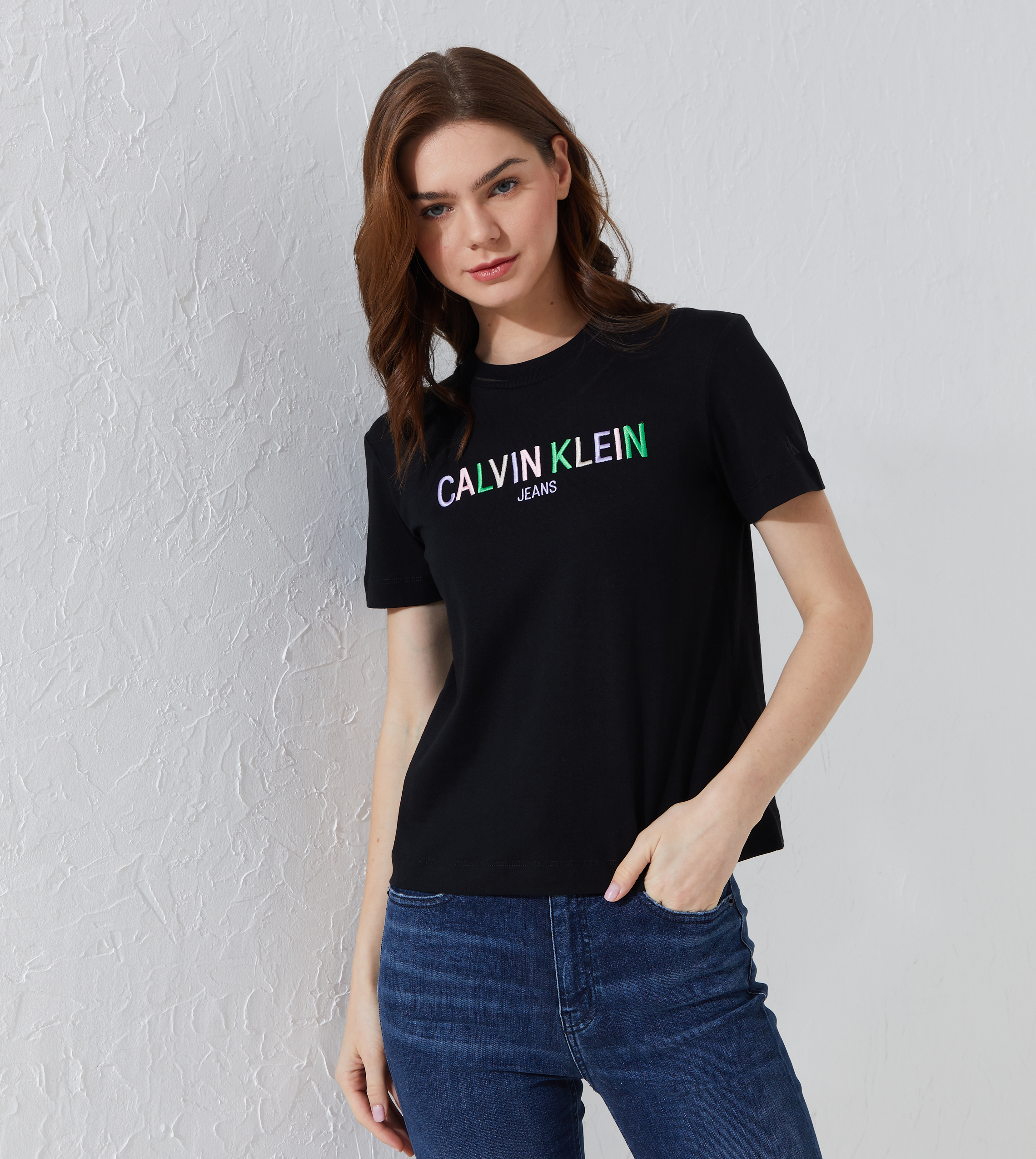 Buy Calvin Klein Multi Colored Logo T Shirt In Black 6thStreet Kuwait