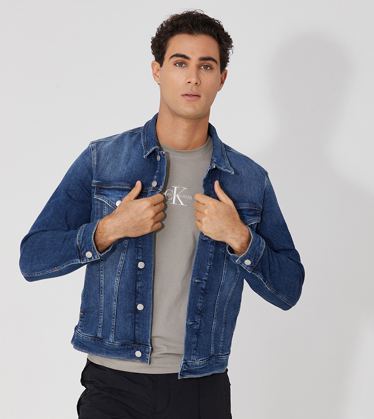 Buy Calvin Klein Foundation Denim Jacket In Blue 6thStreet Qatar