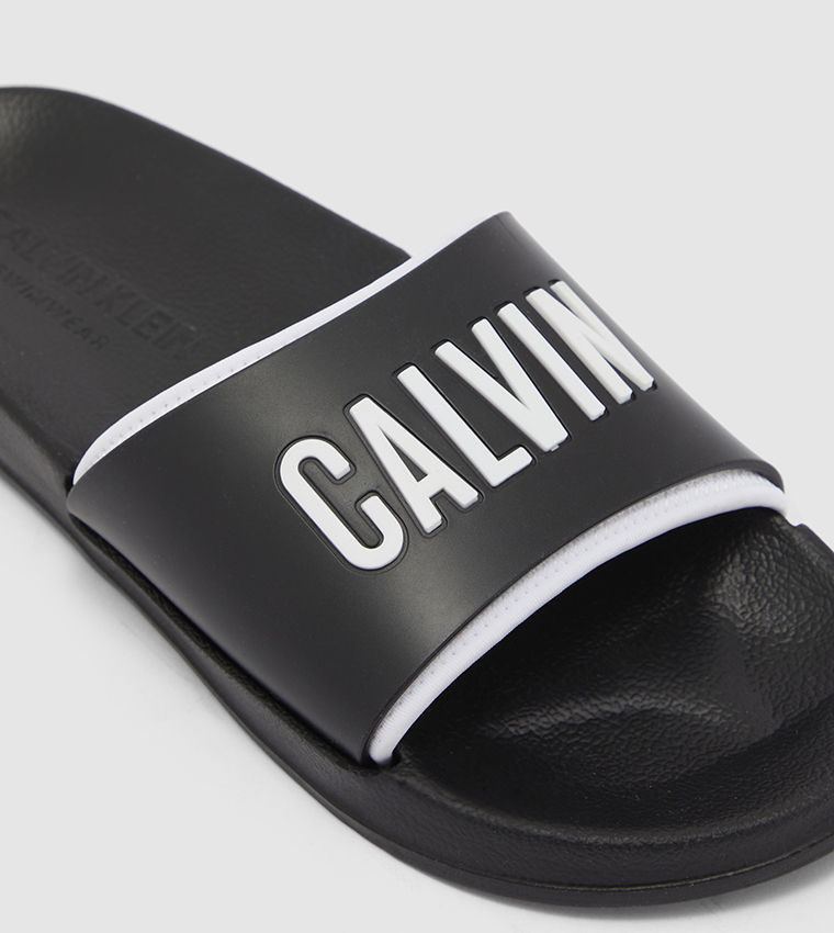 Buy Calvin Klein Round Toe Slides In Black 6thStreet Saudi Arabia