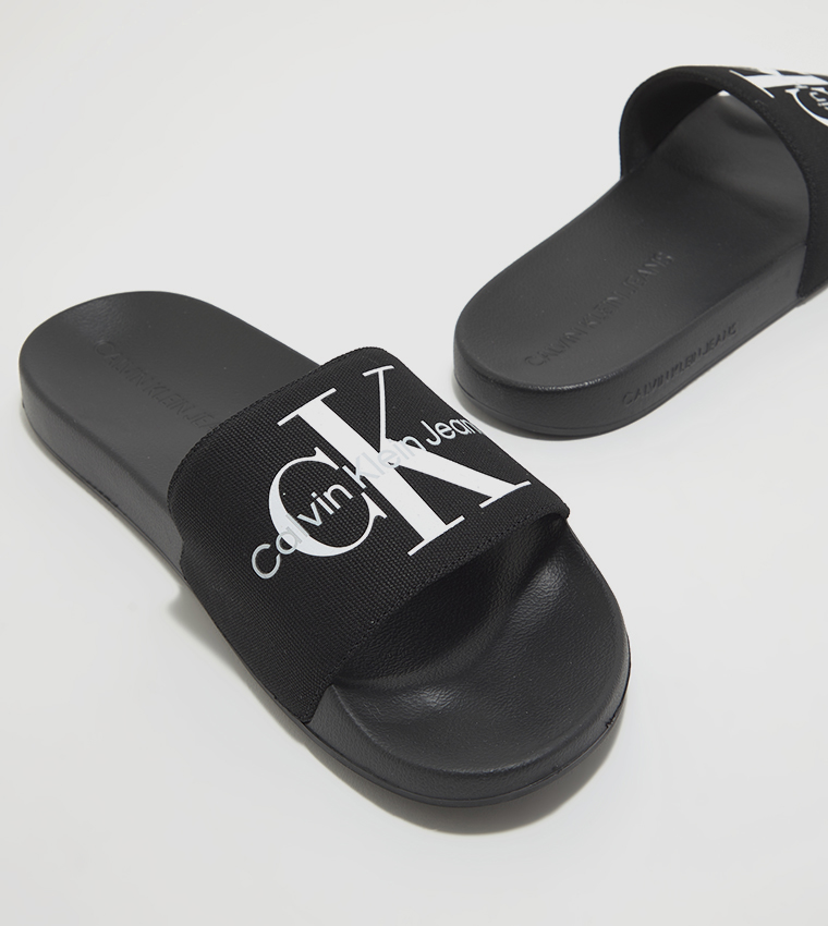 Calvin klein slides hotsell women's black