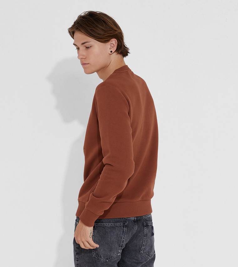 Buy Calvin Klein Long Sleeve Logo Sweatshirt In Brown 6thStreet