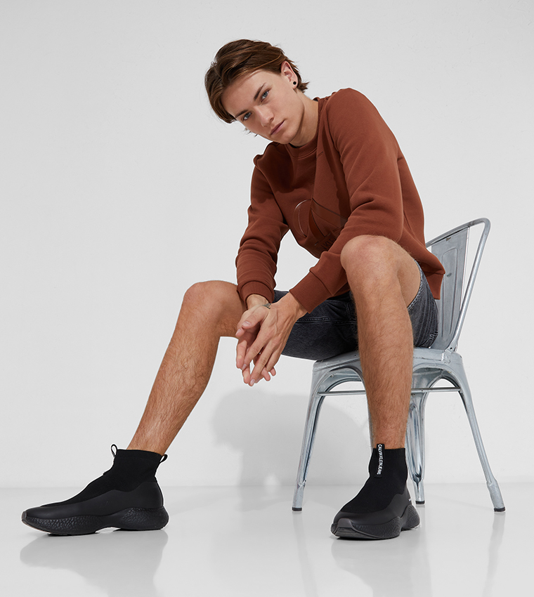 Buy Calvin Klein Long Sleeve Logo Sweatshirt In Brown 6thStreet