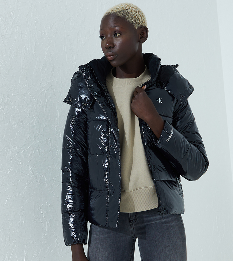 Buy Calvin Klein MW High Shine Puffer Jacket In Black 6thStreet Oman