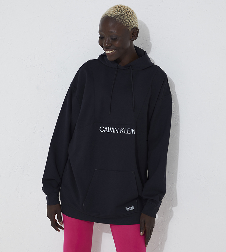 Buy Calvin Klein Relaxed Comfort Stretch Hoodie In Black