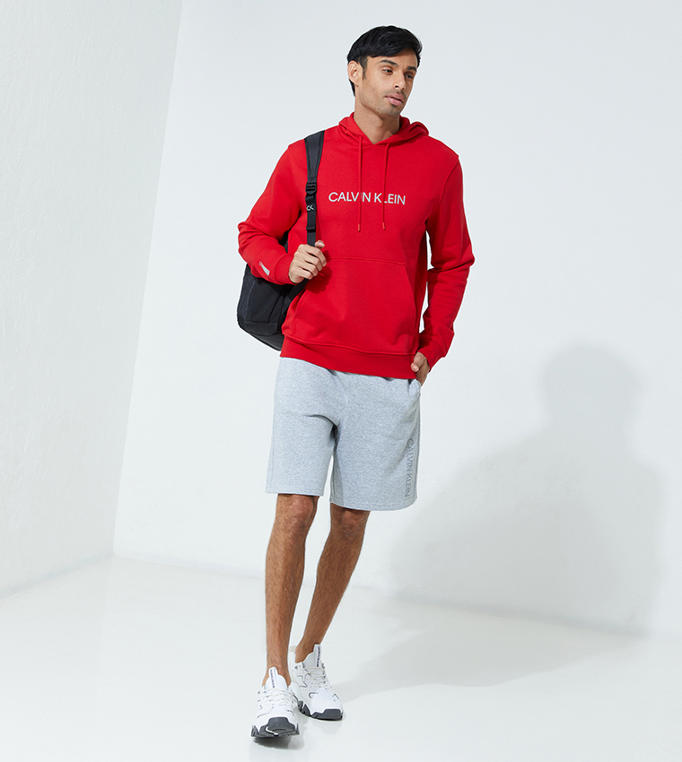 Buy Calvin Klein Logo Print Regular Fit Sweatshirt In Red | 6thStreet Qatar