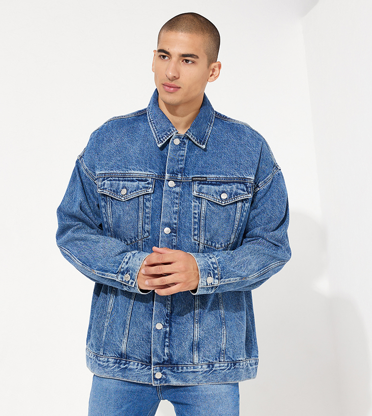 Oversized jeans best sale jacket men