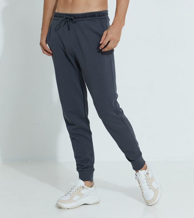 Calvin Klein Jeans Organic Cotton Logo Waistband Joggers Grey