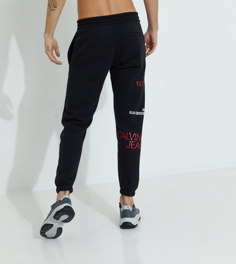 Buy Calvin Klein Organic Cotton Multi Logo Joggers In Brown