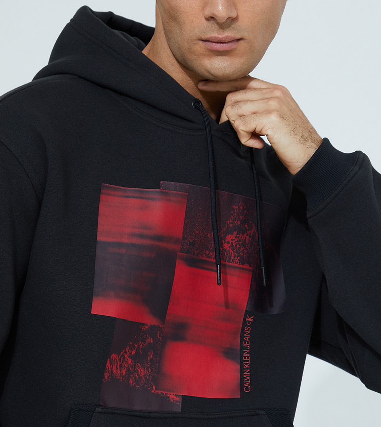 Buy Calvin Klein Blurred Assorted Graphic Hoodie In Black | 6thStreet Kuwait