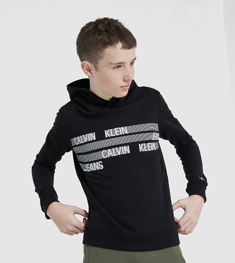 Buy Calvin Klein Kids Dimension Logo Hoodie In Black 6thStreet Qatar