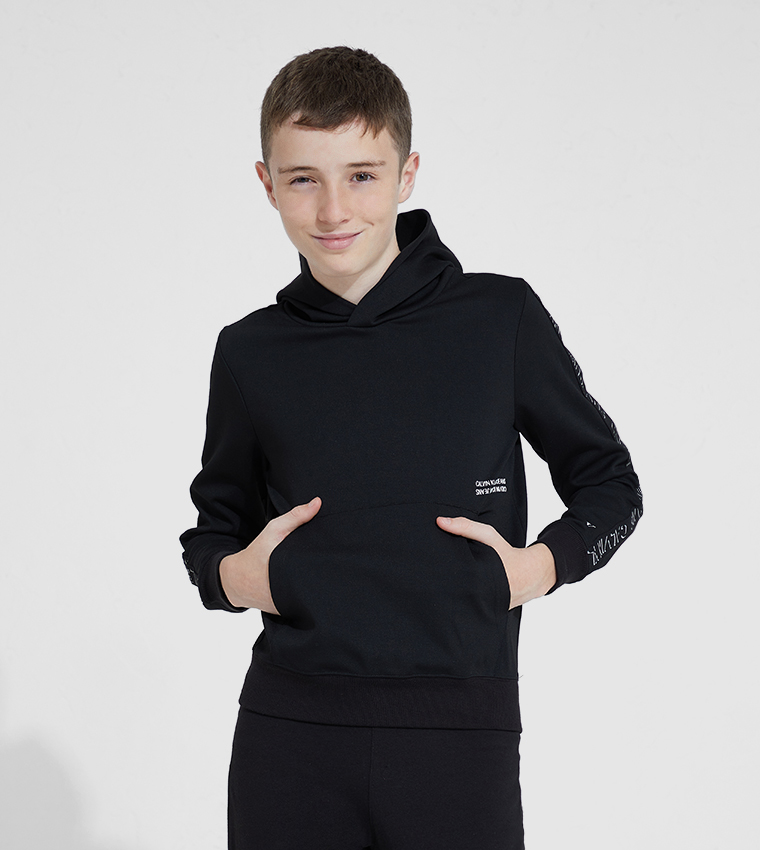 Buy Calvin Klein Recycled Milano Jersey Hoodie In Black