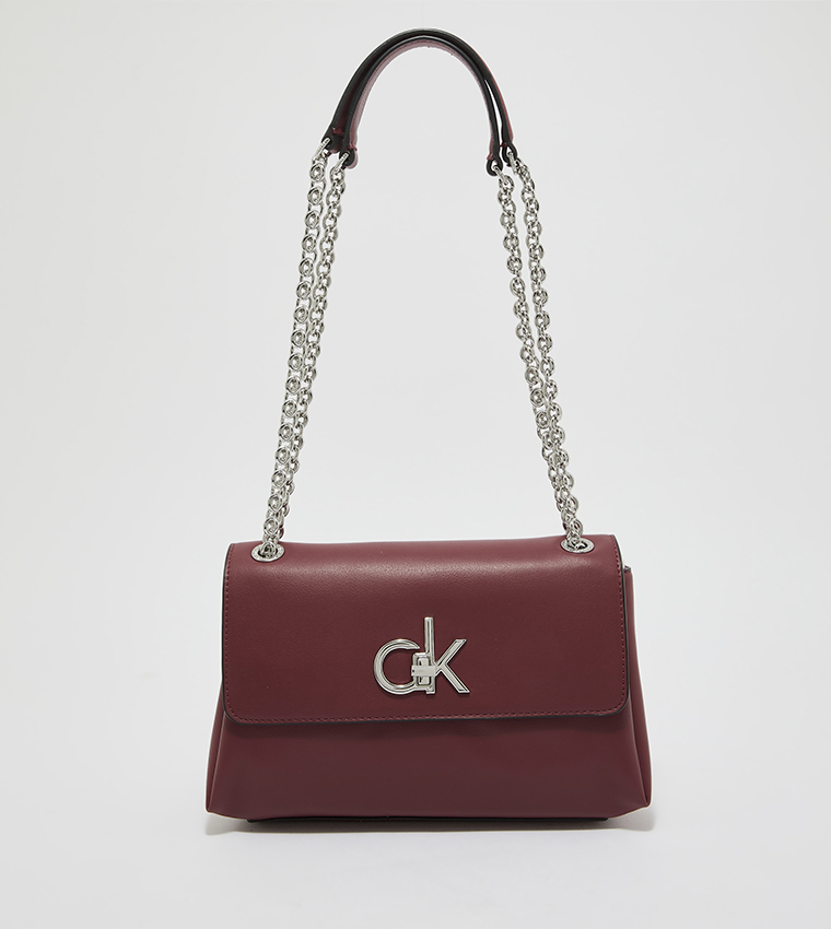 Buy Calvin Klein Re Lock Flap Crossbody Bag In Red | 6thStreet Kuwait