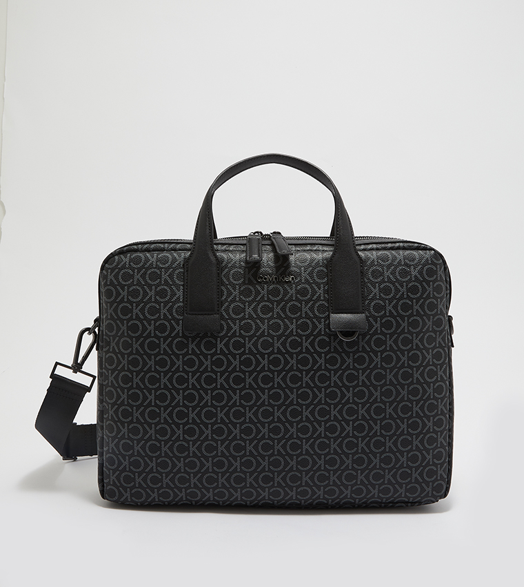 Buy Calvin Klein Printed Laptop Bag In Black 6thStreet Oman