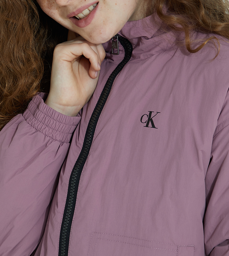 Buy Calvin Klein Logo Tape Jacket In Purple | 6thStreet UAE