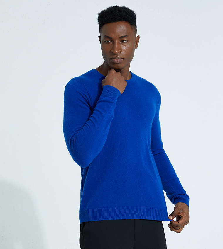 Buy Calvin Klein Basic Regular Fit Sweater In Blue | 6thStreet Kuwait