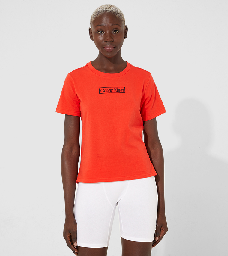 Buy Calvin Klein Logo Printed Short Sleeve T Shirt In Orange 6thStreet Bahrain