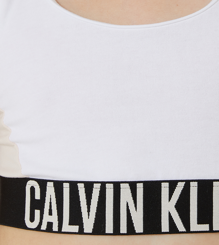 Buy Calvin Klein Pack Of 2 Logo Printed Bralette In White