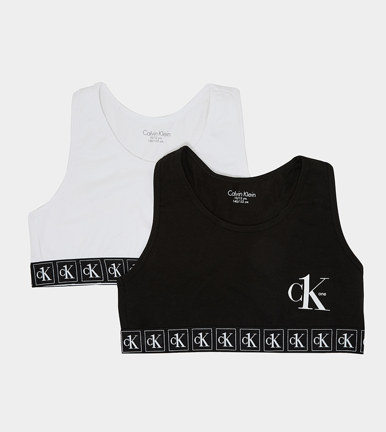 Buy Calvin Klein Grey T-shirt Bralette in Cotton for Women in Saudi