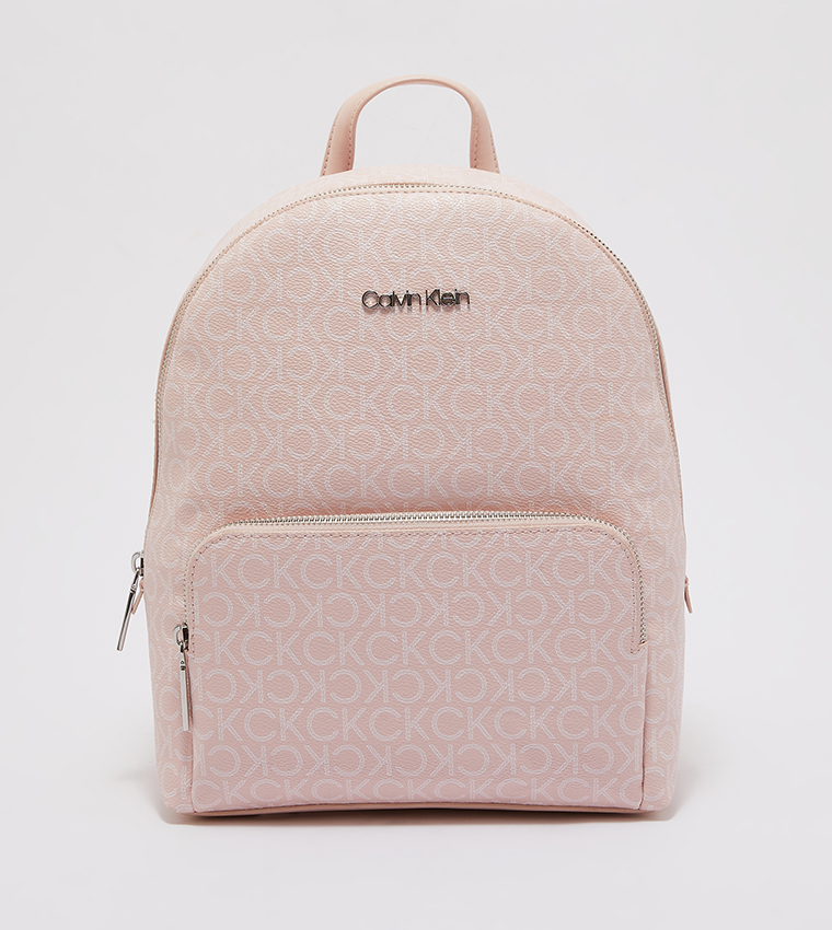 Buy Calvin Klein CK Logo Printed Backpack In Pink | 6thStreet Bahrain