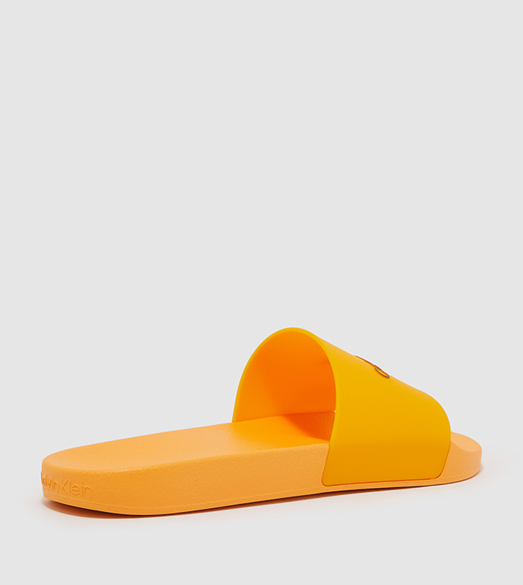 Buy Calvin Klein Logo Embossed Pool Slides In Orange 6thStreet