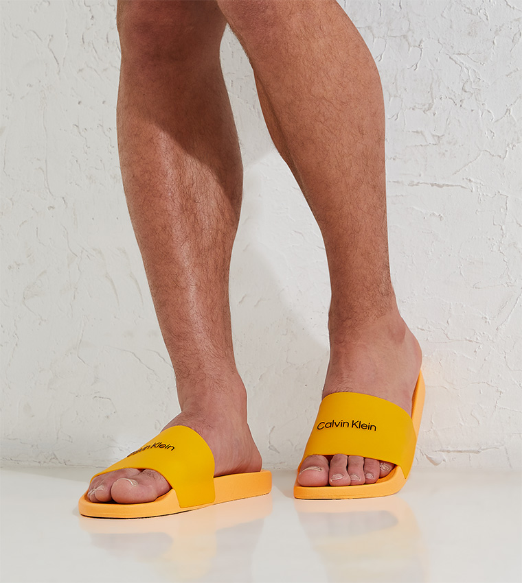 Calvin klein orange outlet sliders