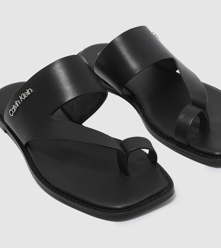 Buy Calvin Klein Squared Toe Flat Sandals In Black 6thStreet UAE