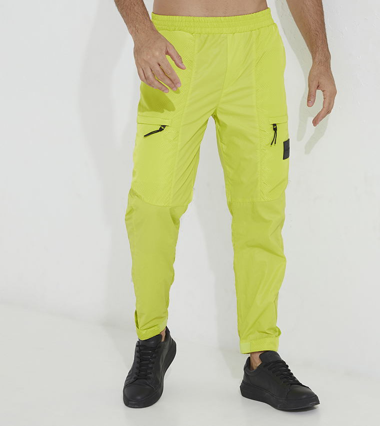 Perforated Wet Look Cargo Pants