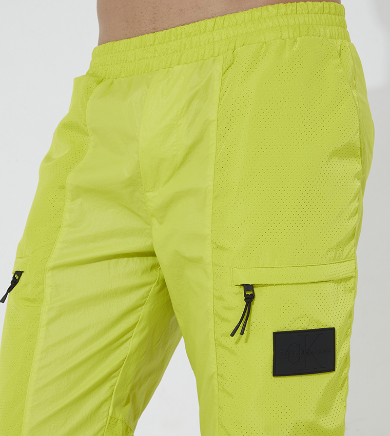 Perforated Wet Look Cargo Pants