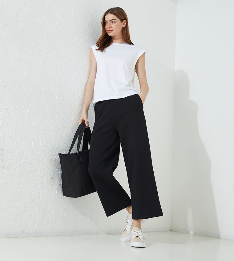Micro Wide Leg Logo Culottes