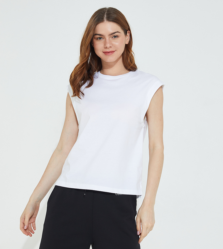 Buy Calvin Klein Liquid Touch Relaxed T Shirt In White