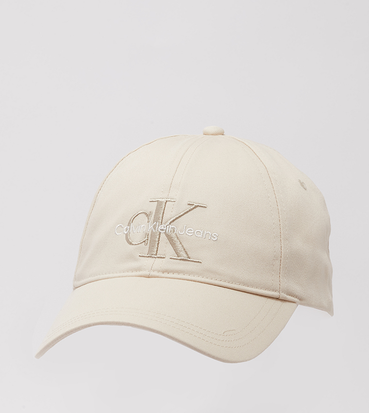 Buy Calvin Klein Monogram Logo Embroidered Cap In Beige | 6thStreet UAE