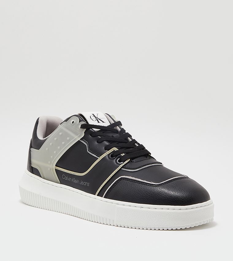 Buy Calvin Klein Chunky Cupsole Lace Up Low Top Sneakers In Black