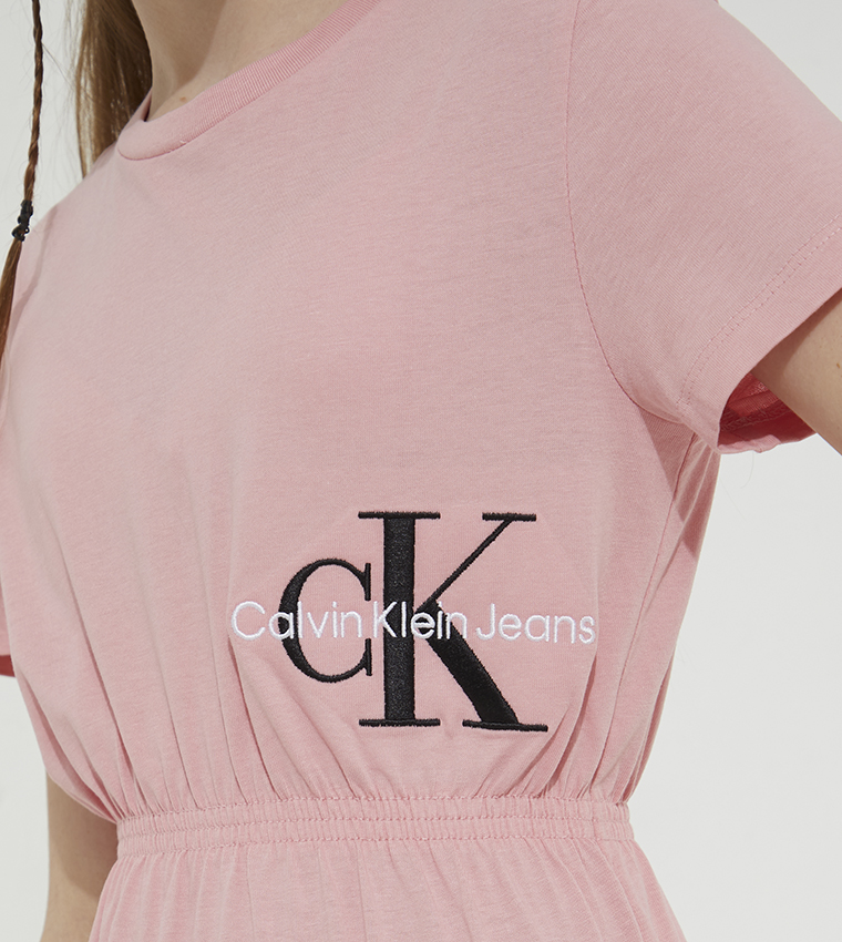 calvin klein t shirt dress pink Archive Logo Baby T-Shirt Dress