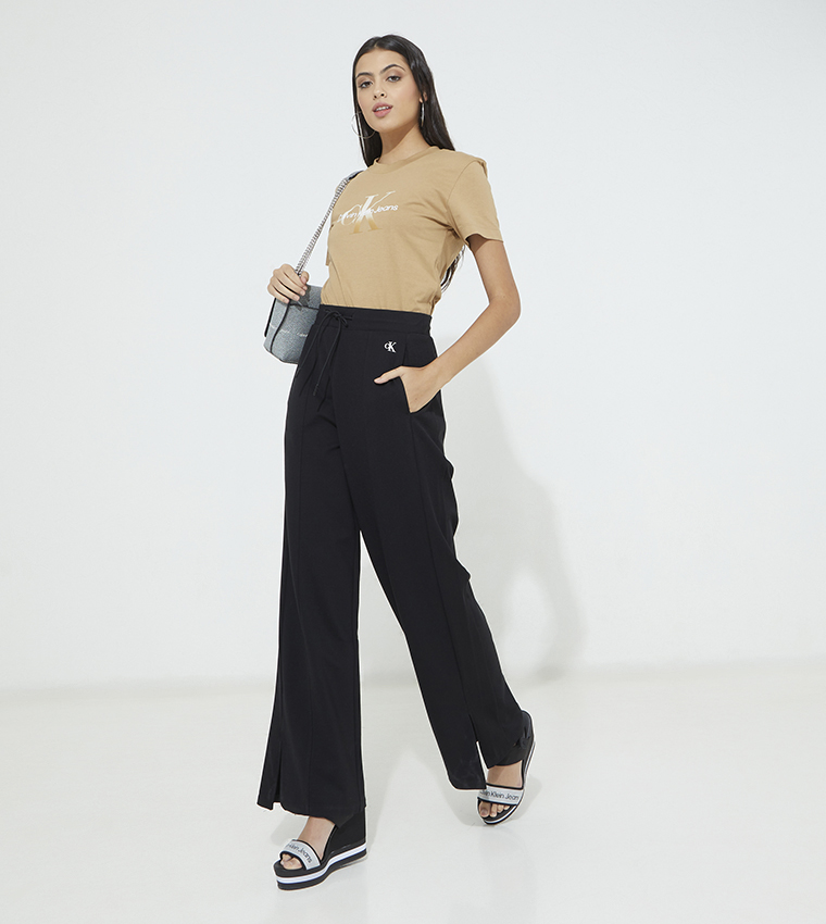 ASOS DESIGN legging in rib with tie waist