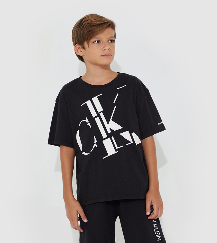 Unisex Monogram Logo T-shirt Black - Calvin Klein