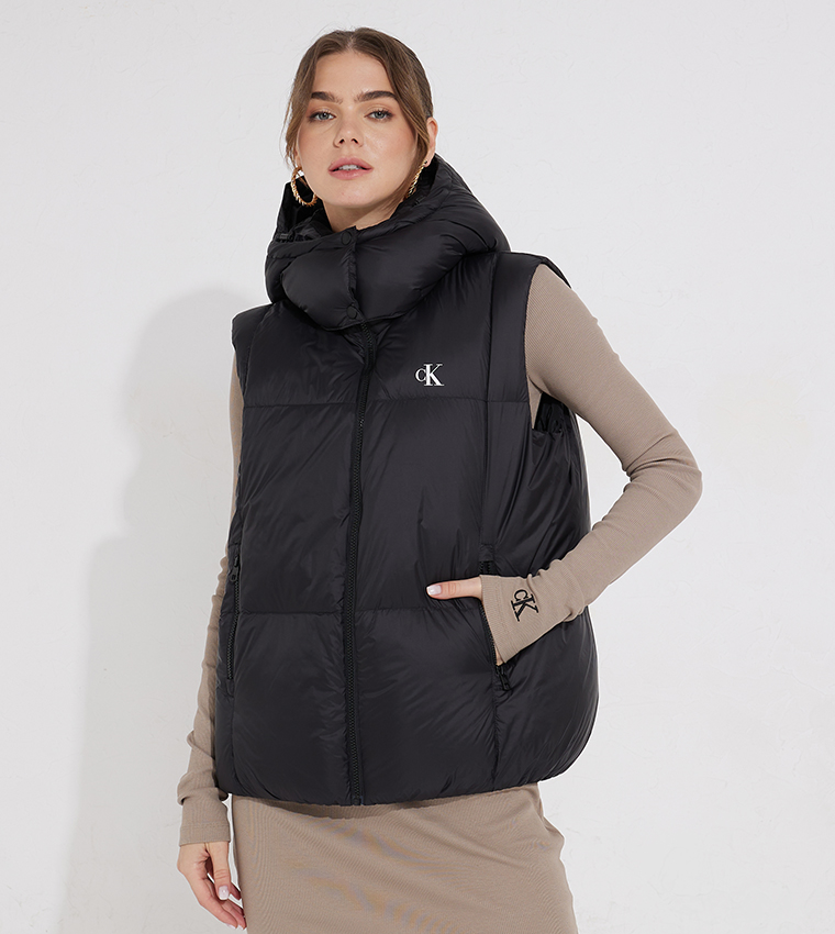 Buy Calvin Klein Logo Printed Down Quilted Vest In Black | 6thStreet Oman