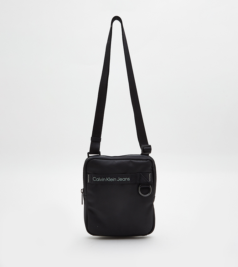 Buy Calvin Klein Logo Detail Ultralight Crossbody Bag In Black ...