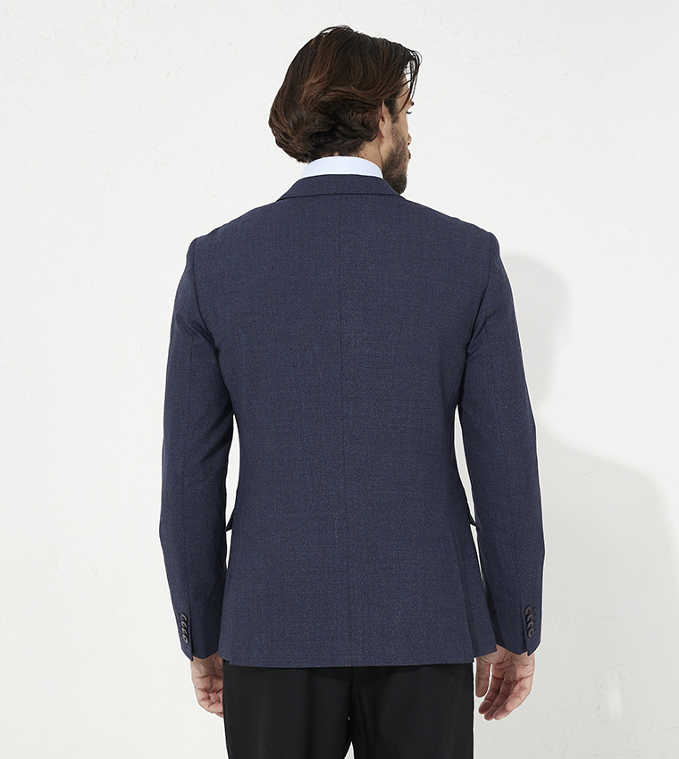 Calvin Klein Notch Lapel Long Sleeve One Button Jacket
