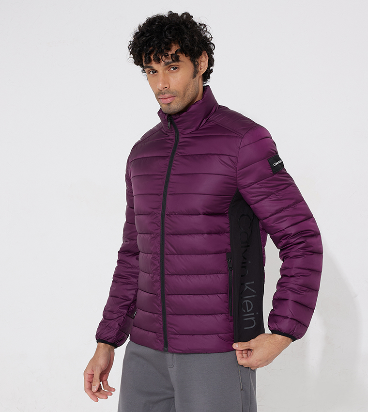 Buy Calvin Klein Side Logo Printed Quilted Jacket In Purple | 6thStreet  Bahrain