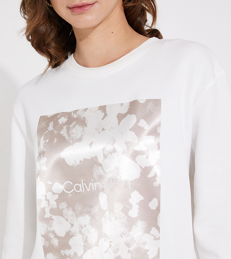 Calvin klein floral outlet sweatshirt