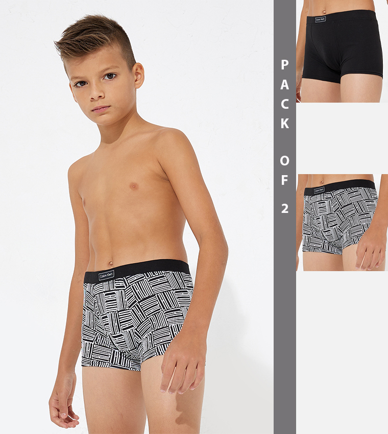 Pack of 2 Boy's Printed Waistband Trunks
