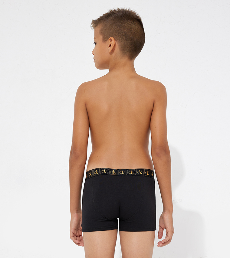 سروال داخلي ولادي بخصر مطاطي وطبعة - عبوة من قطعتين 