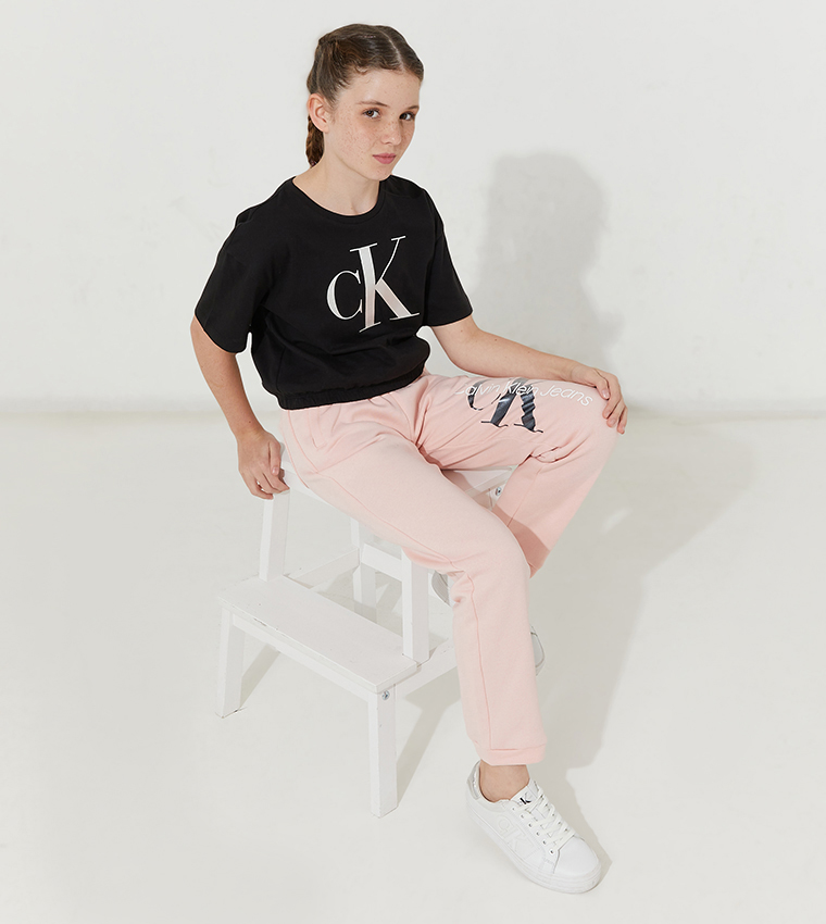 Buy Calvin Klein Gradient Monogram Logo Joggers In Pink 6thStreet Kuwait