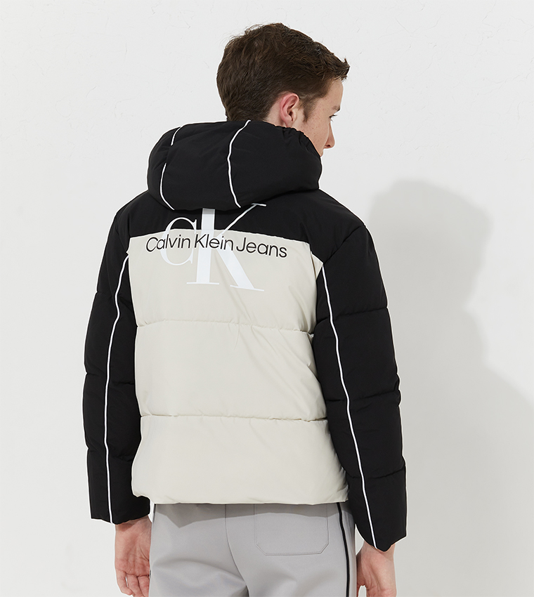 Calvin klein cheap colorblock puffer jacket