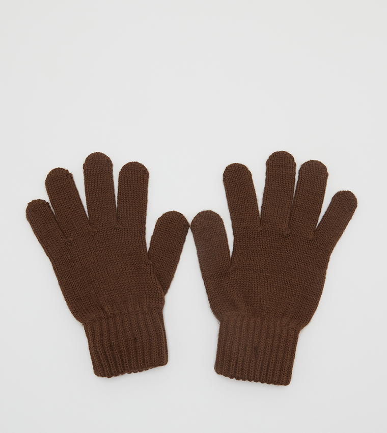 Guess IZZY GLOVES - Handschoenen - brown logo/bruin 